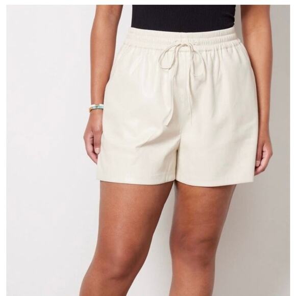 EUC Good American Better Than Leather Drawstring shorts sz: M - Picture 10 of 16